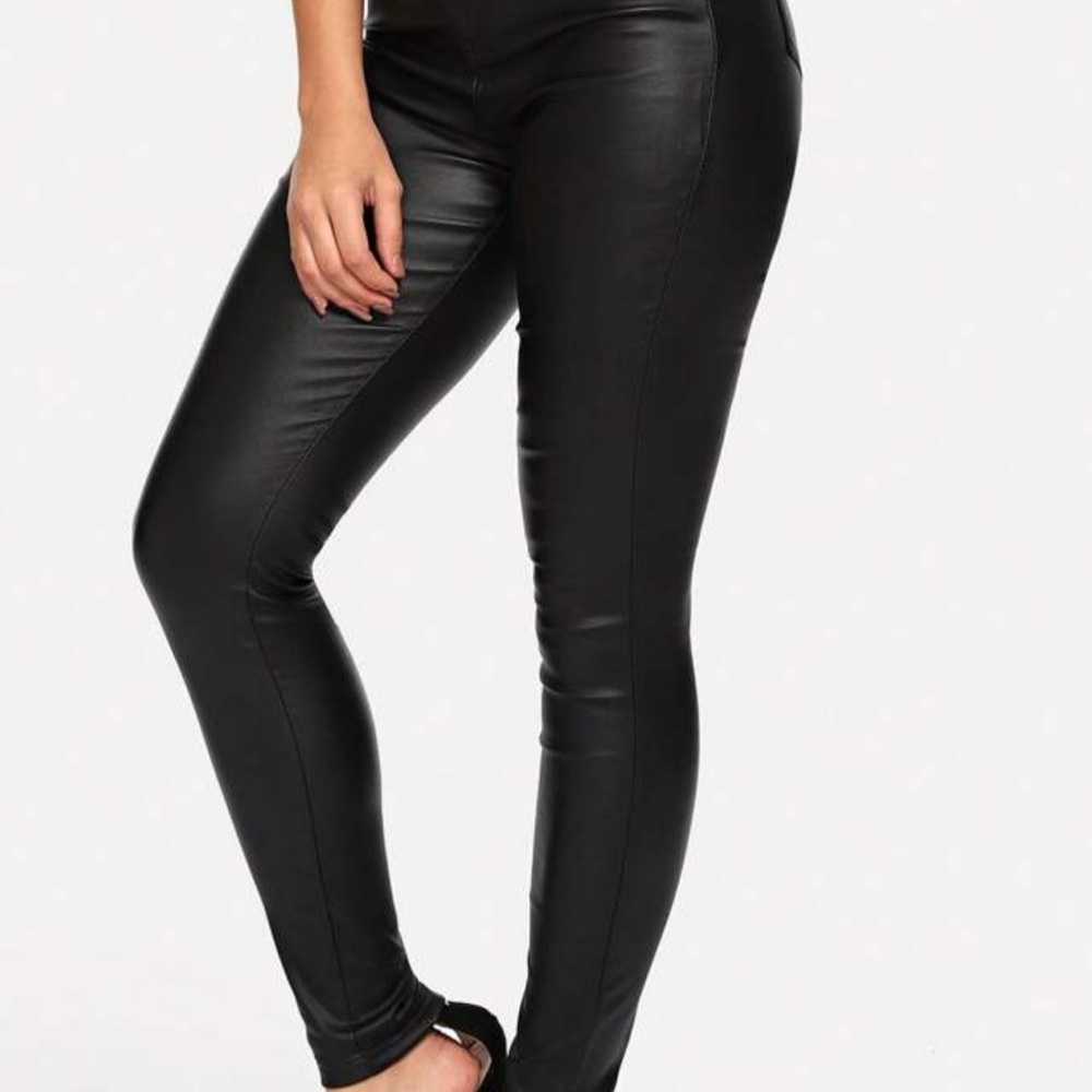Women's Black Faux Leather Pants
